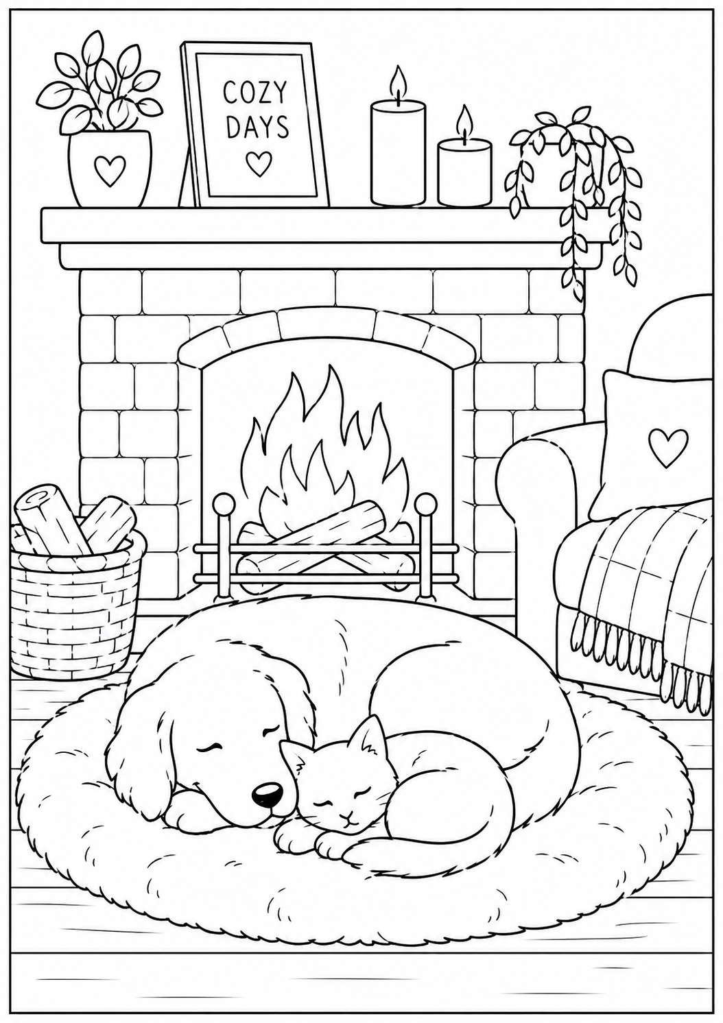 A6 Cosy Nights Colouring Inserts