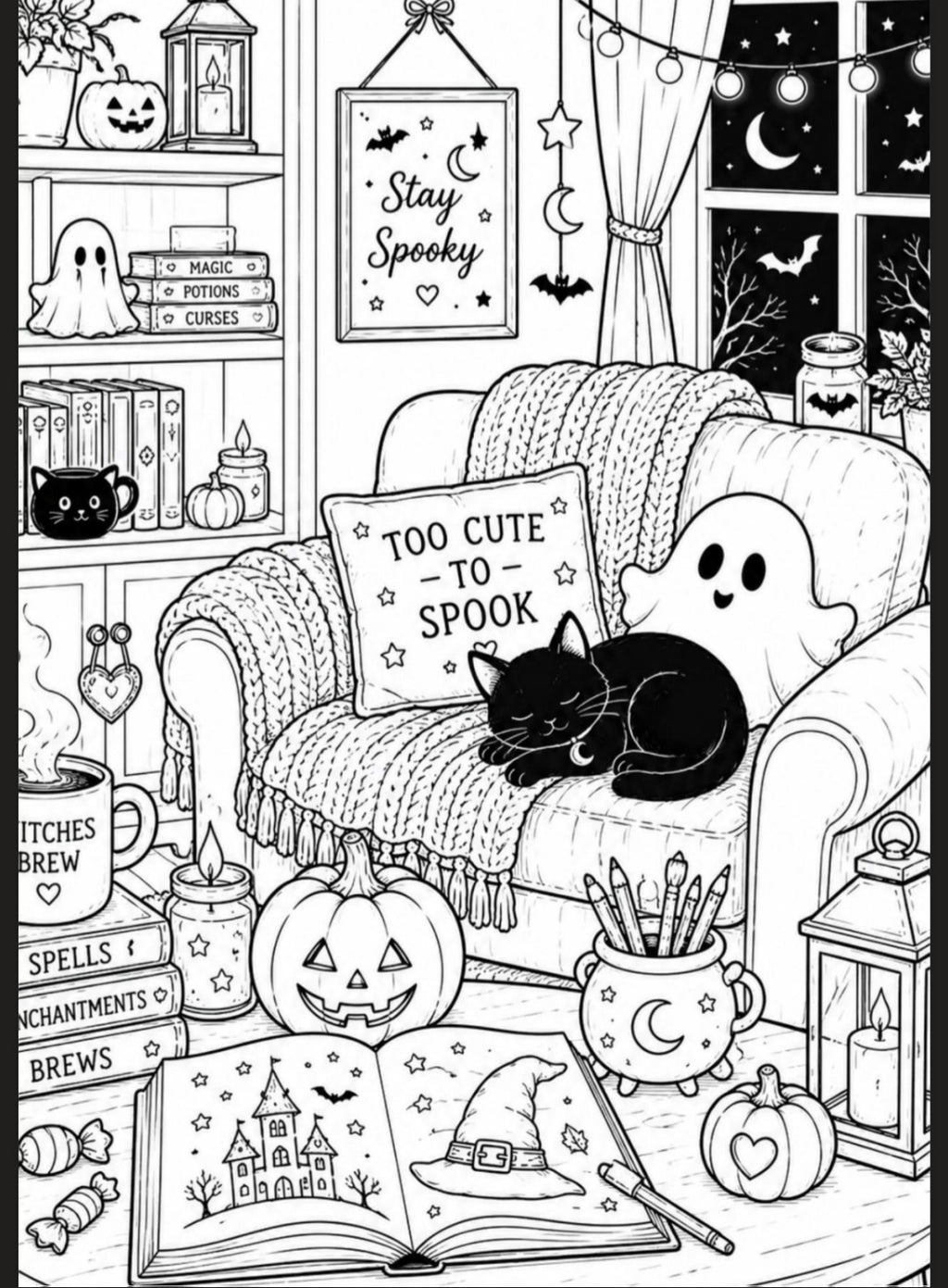 Halloween A5 colouring inserts