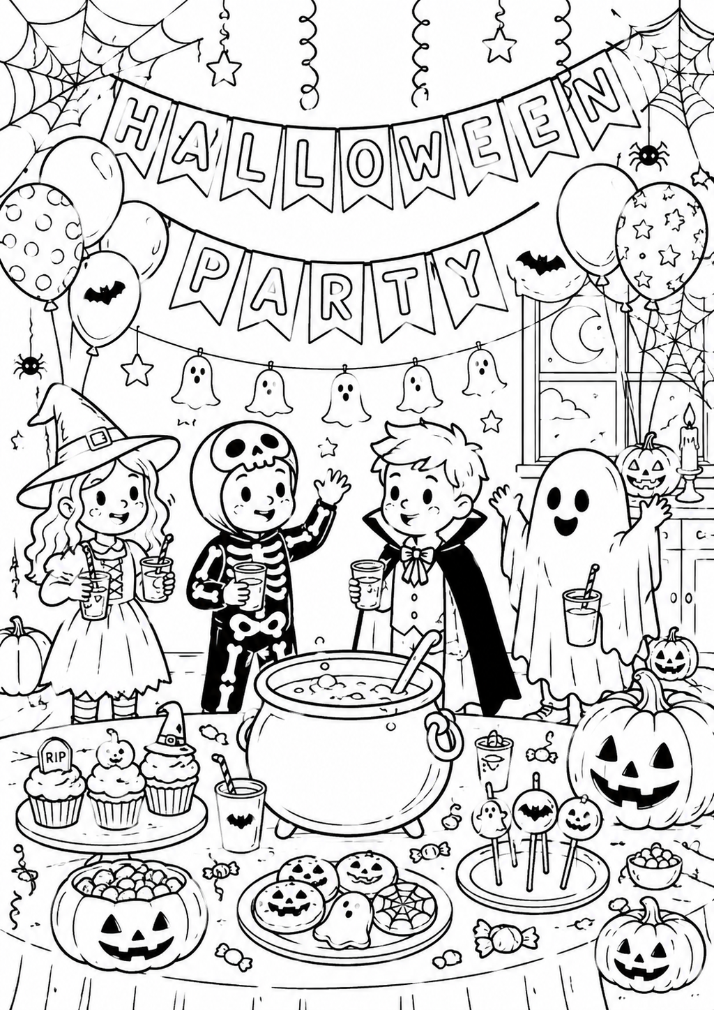 A6 Halloween Colouring Insers
