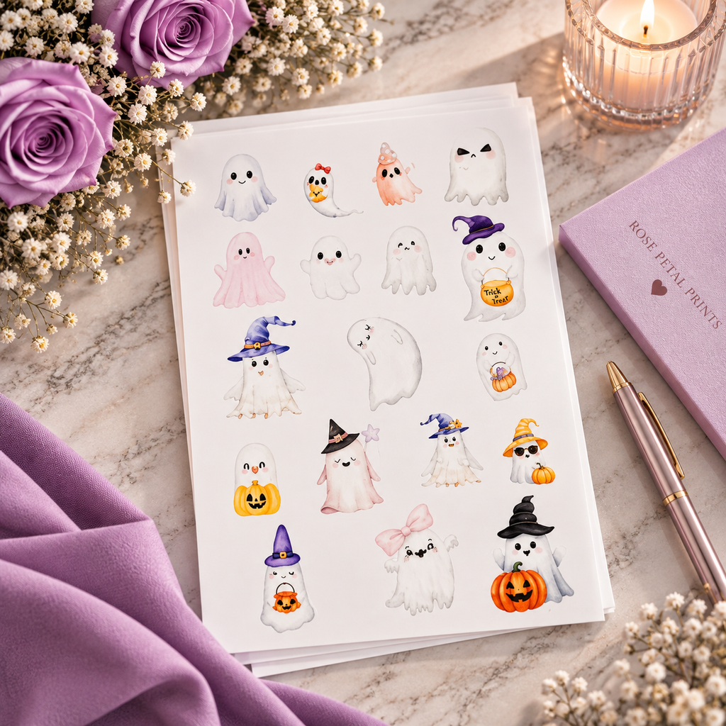 Ghost Stickers - Set of 3 Handmade