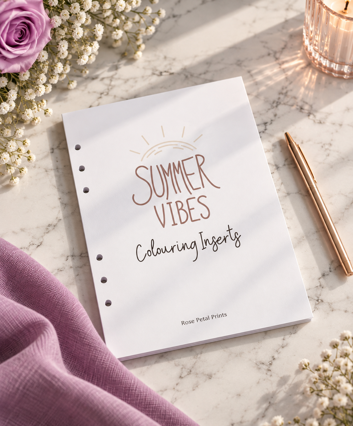 A5 Summer Vibes Colouring Inserts