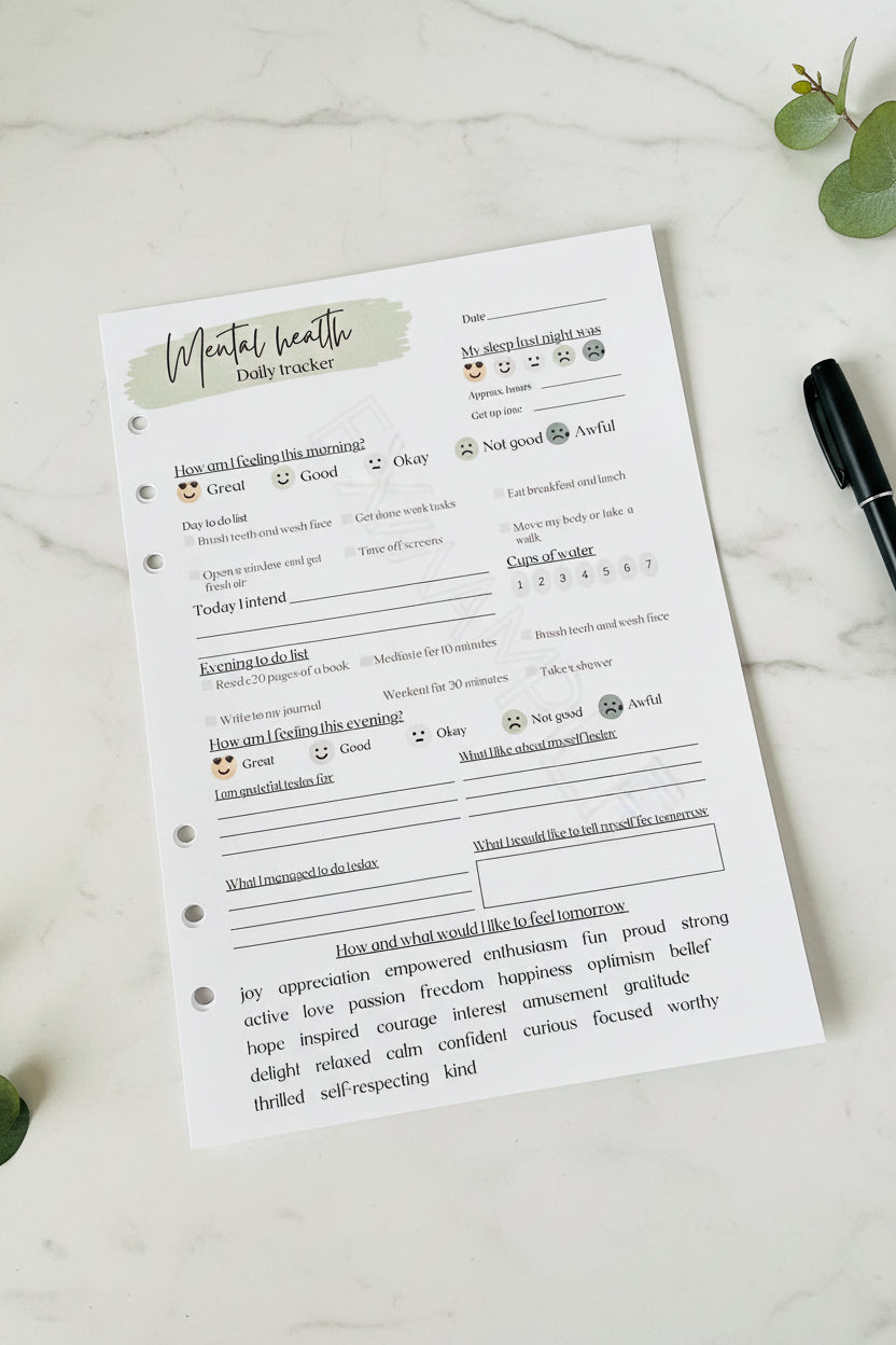 A5 Mental Health Tracker (upside down)