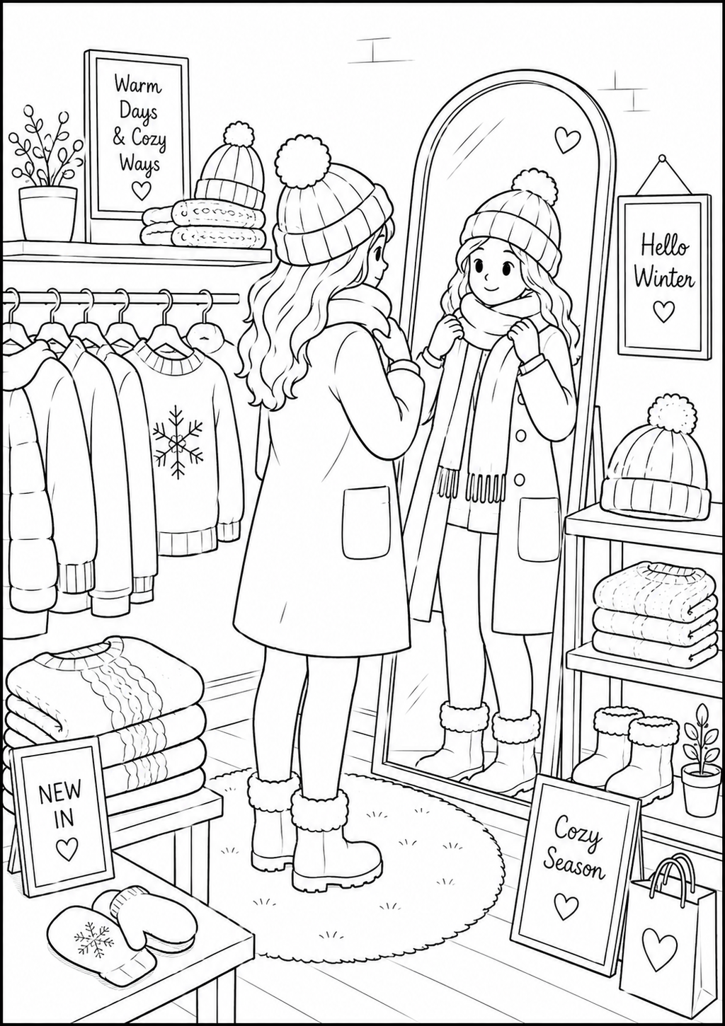 A6 Winter Colouring Inserts